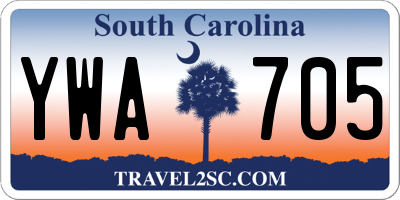 SC license plate YWA705