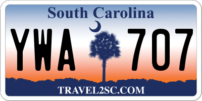 SC license plate YWA707