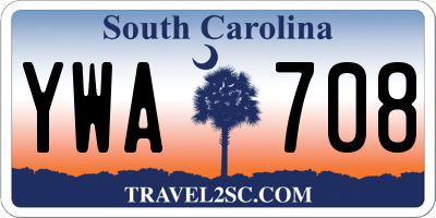 SC license plate YWA708