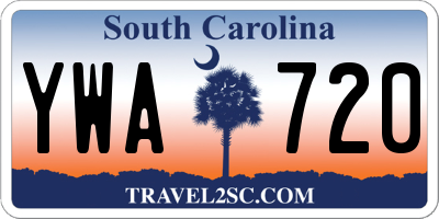 SC license plate YWA720