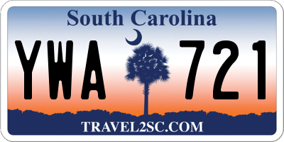 SC license plate YWA721