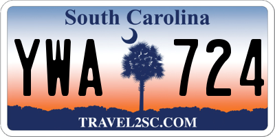SC license plate YWA724