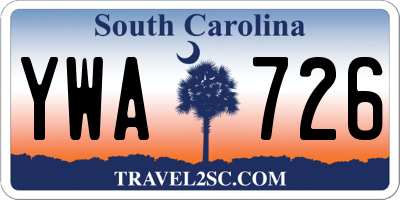 SC license plate YWA726