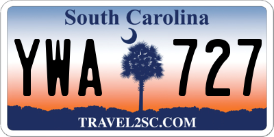 SC license plate YWA727