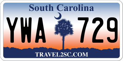 SC license plate YWA729