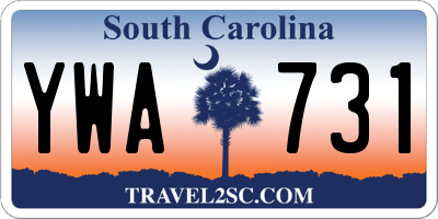 SC license plate YWA731