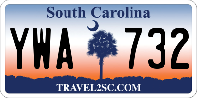 SC license plate YWA732