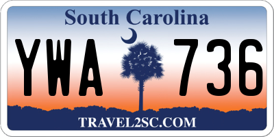 SC license plate YWA736