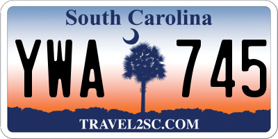 SC license plate YWA745
