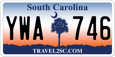 SC license plate YWA746