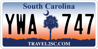 SC license plate YWA747