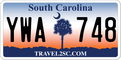 SC license plate YWA748