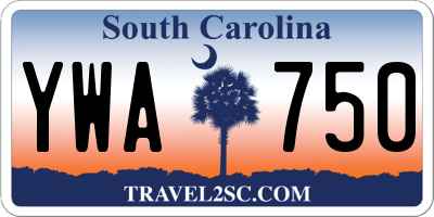 SC license plate YWA750