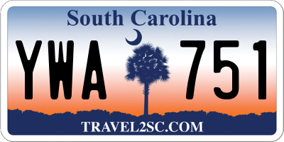SC license plate YWA751