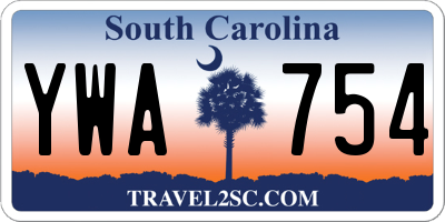 SC license plate YWA754