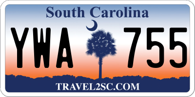 SC license plate YWA755