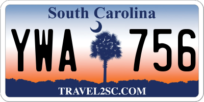 SC license plate YWA756