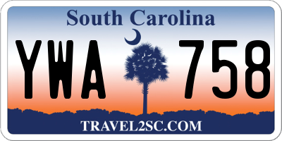 SC license plate YWA758
