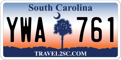 SC license plate YWA761