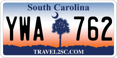SC license plate YWA762