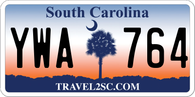 SC license plate YWA764