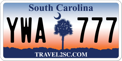 SC license plate YWA777
