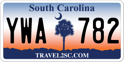 SC license plate YWA782