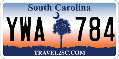 SC license plate YWA784