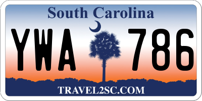 SC license plate YWA786