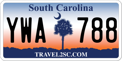 SC license plate YWA788