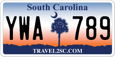 SC license plate YWA789