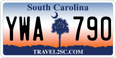 SC license plate YWA790