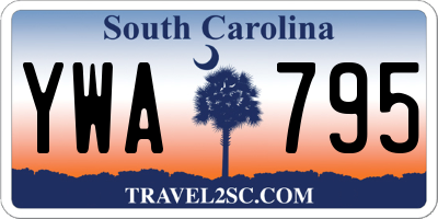 SC license plate YWA795