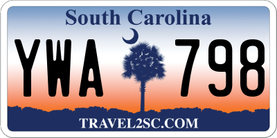 SC license plate YWA798
