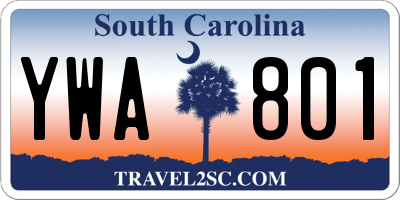 SC license plate YWA801