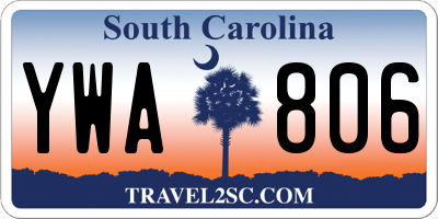 SC license plate YWA806