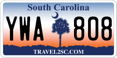 SC license plate YWA808