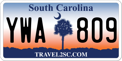 SC license plate YWA809