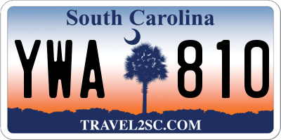 SC license plate YWA810