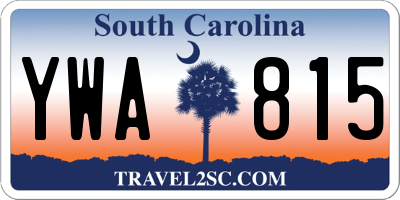 SC license plate YWA815