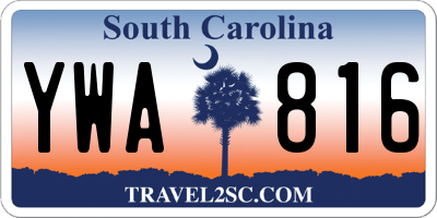 SC license plate YWA816