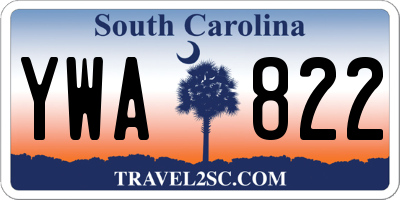 SC license plate YWA822
