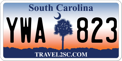 SC license plate YWA823