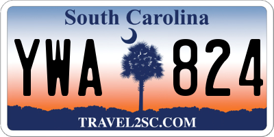 SC license plate YWA824