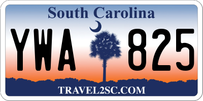 SC license plate YWA825