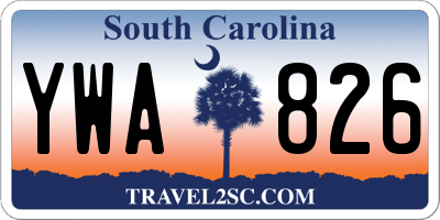 SC license plate YWA826