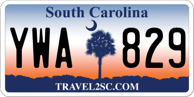 SC license plate YWA829