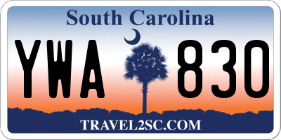 SC license plate YWA830