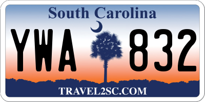 SC license plate YWA832