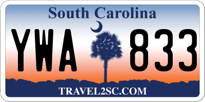 SC license plate YWA833